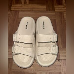 Cream Arizona Buckle Sandals